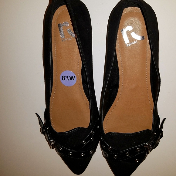 Report flats, blk, 8.5W, accent leather like belt - Picture 4 of 4